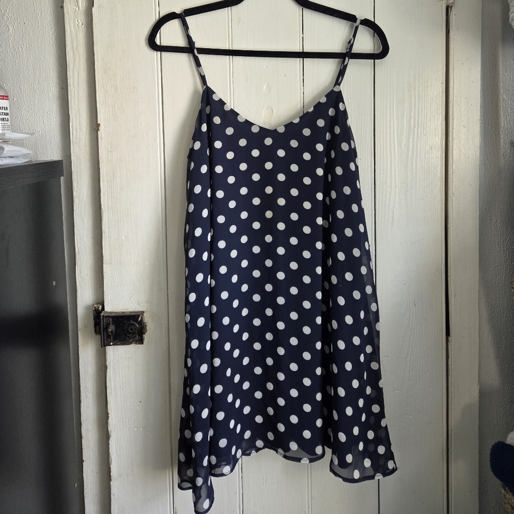 Show Me Your MuMu Navy Polka Dot Mini Dress